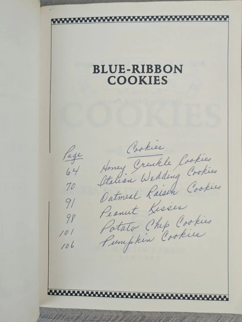 Blue Ribbon Cookies Maria Polushkin Robbins Paperback 1988 Baking Recipes